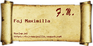 Foj Maximilla névjegykártya